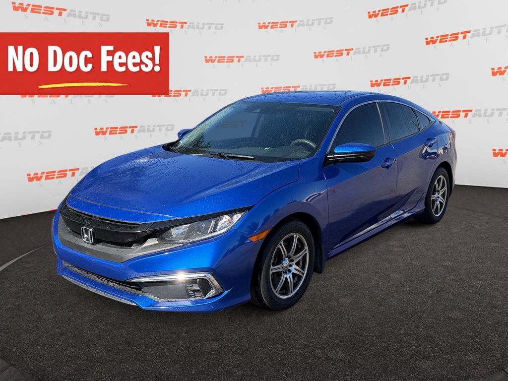 Blue 2020 Honda Civic Sedan Front-Wheel Drive Continuously Variable Transmission