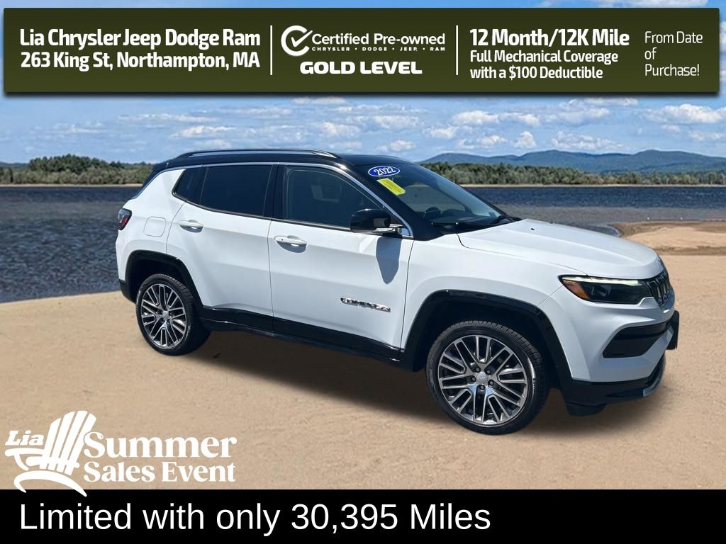 Bright White Clearcoat 2022 Jeep Compass SUV / Crossover Four-Wheel Drive 9-Speed Automatic