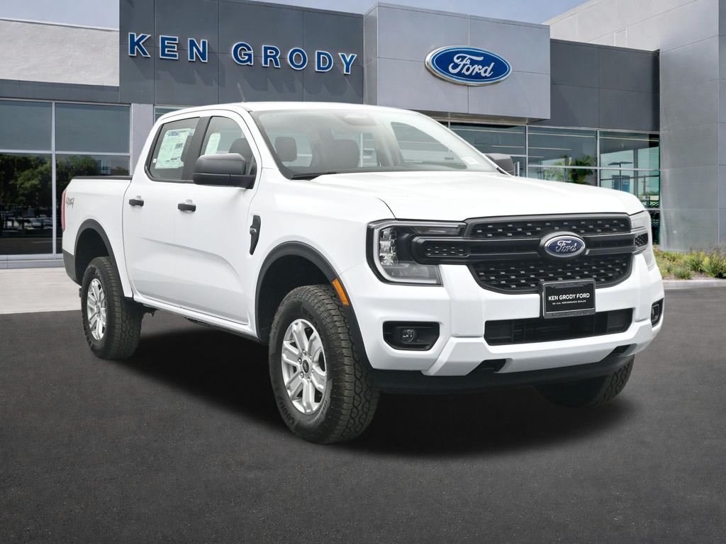Oxford White 2025 Ford Ranger XL SuperCrew 4WD Pickup Truck Four-Wheel Drive Automatic