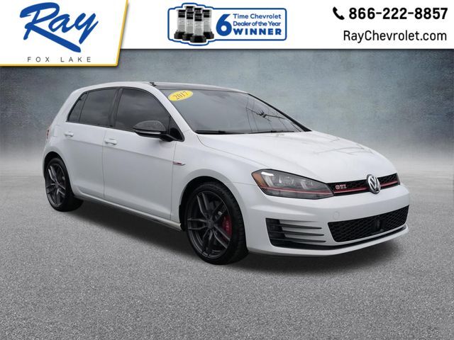 Pure White 2017 Volkswagen Golf GTI 2.0T Autobahn 4-Door FWD Hatchback Front-Wheel Drive 6-Speed Dual Clutch
