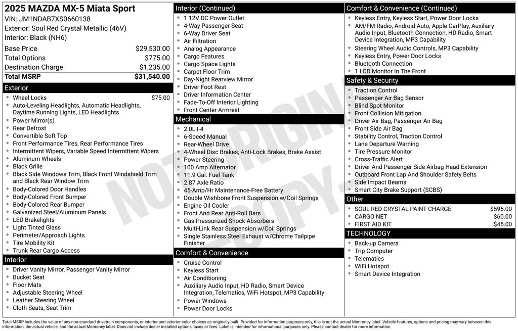 2025 Mazda MX-5 Miata Sport's photo