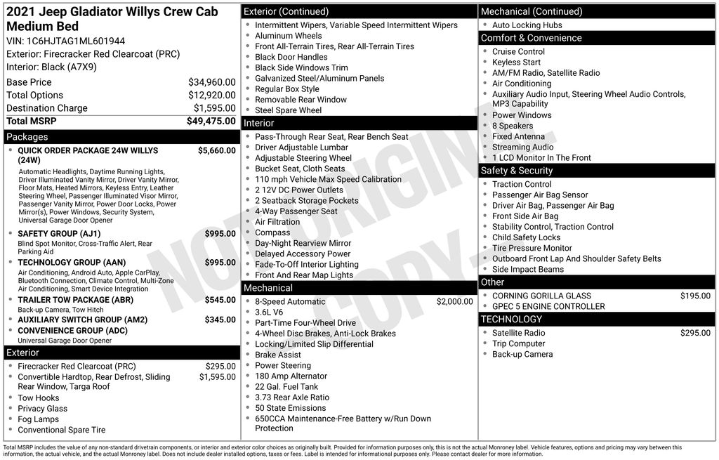 Used Car 2021 Jeep Gladiator  Sport For Sale Under $35,000 In Austin, Texas