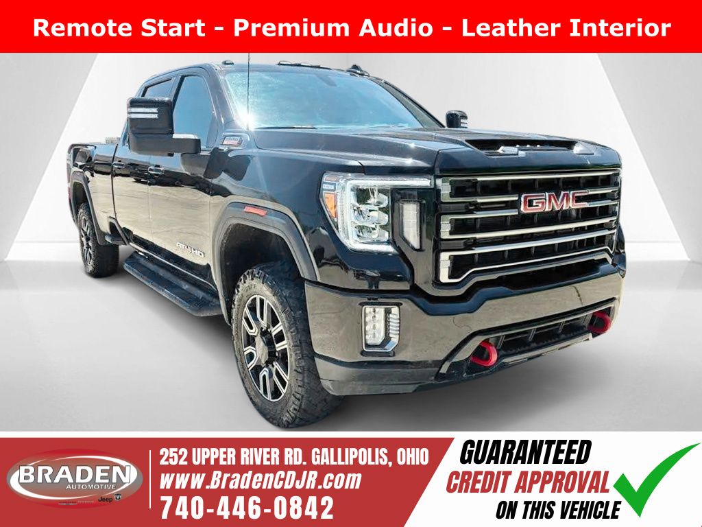 Black (Ebony Twilight Metallic) 2021 GMC Sierra 3500HD AT4 Crew Cab 4WD Pickup Truck Four-Wheel Drive Automatic