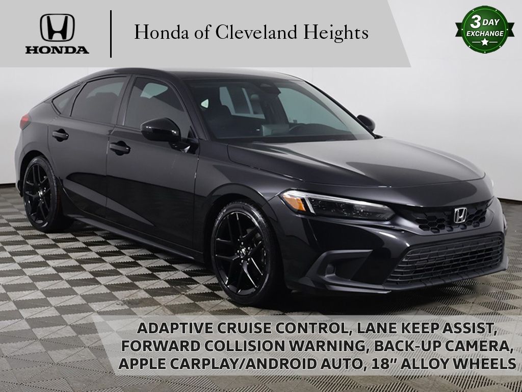 Crystal Black Pearl 2024 Honda Civic Hatchback Sport FWD Hatchback Front-Wheel Drive Continuously Variable Transmission