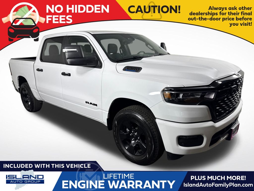 Bright White Clearcoat 2025 RAM 1500 Tradesman Crew Cab 4WD Pickup Truck Four-Wheel Drive 8-Speed Automatic