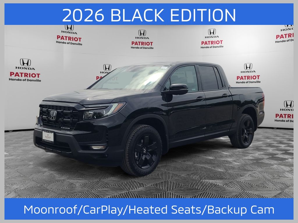 Crystal Black 2026 Honda Ridgeline Black Edition AWD Pickup Truck All-Wheel Drive 9-Speed Automatic