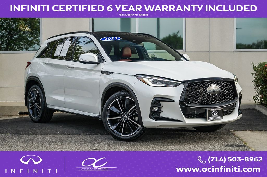 Radiant White 2023 INFINITI QX50 Sport FWD SUV / Crossover Front-Wheel Drive Continuously Variable Transmission