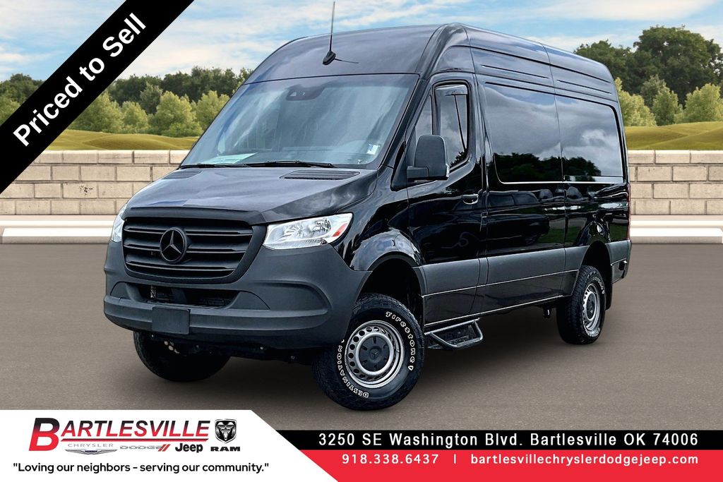 Black 2024 Mercedes-Benz Sprinter Cargo Van All-Wheel Drive 9-Speed Automatic