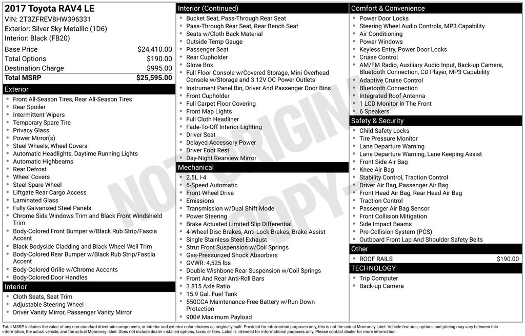 Certified Used 2017 Silver Toyota LE image 5