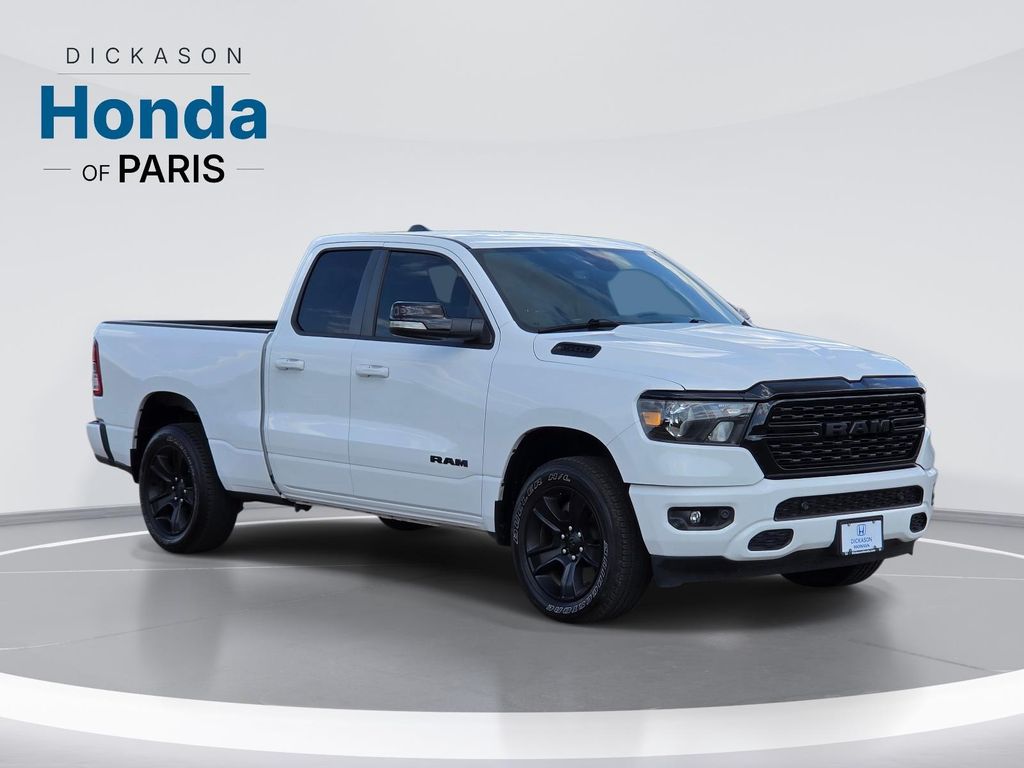 Bright White Clearcoat 2022 RAM 1500 Pickup Truck Four-Wheel Drive 8-Speed Automatic