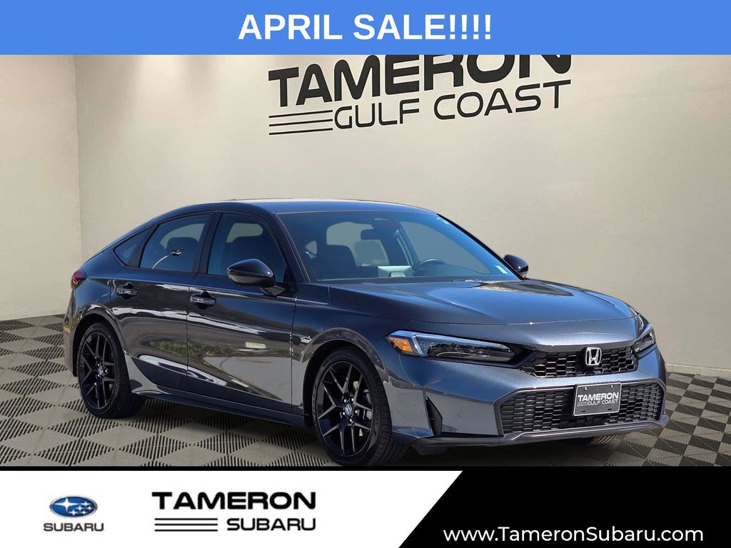 Black 2025 Honda Civic Hatchback Sport FWD Hatchback Front-Wheel Drive Continuously Variable Transmission