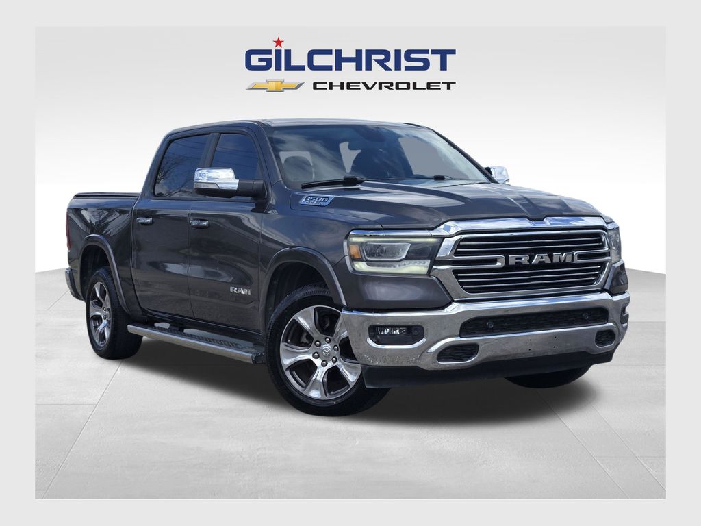 Gray (Granite Crystal Metallic Clearcoat) 2019 RAM 1500 Laramie Crew Cab RWD Pickup Truck 4X2 8-Speed Automatic