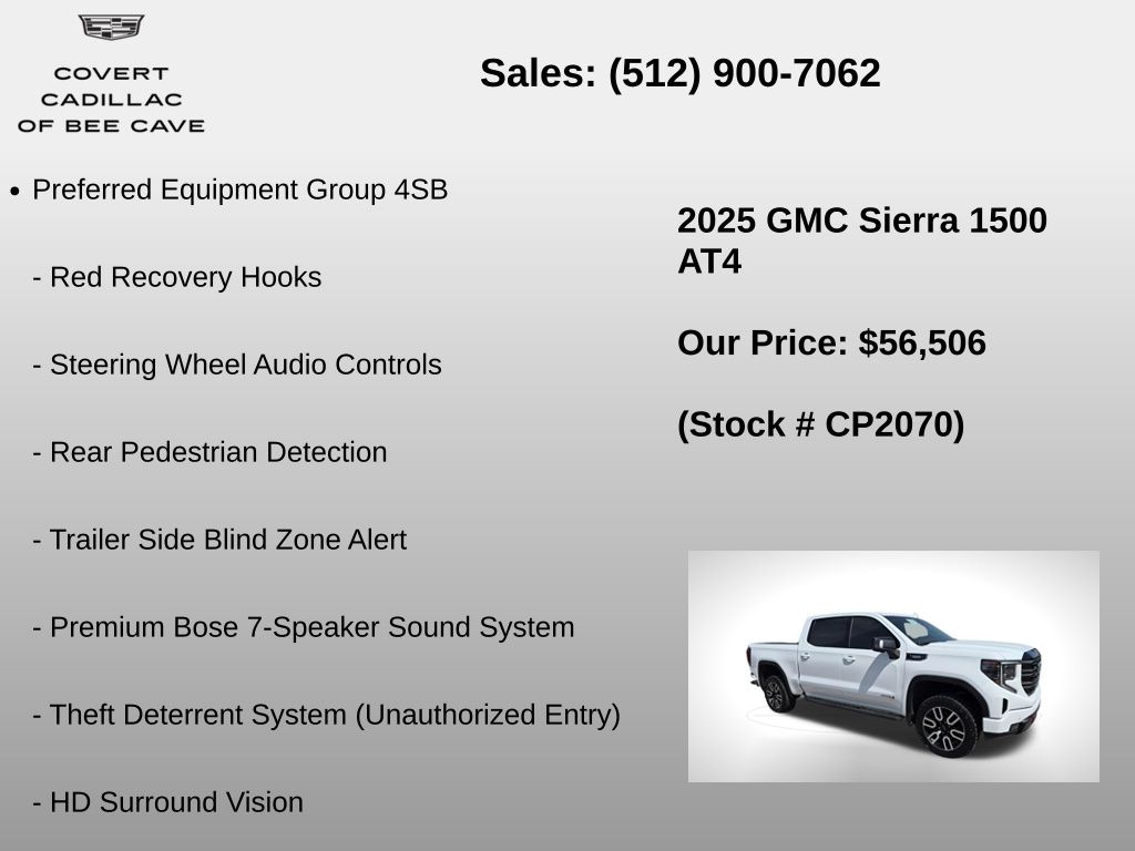 Used Car 2025 Gmc Sierra 1500  At4 For Sale Under $60,000 In Austin, Texas