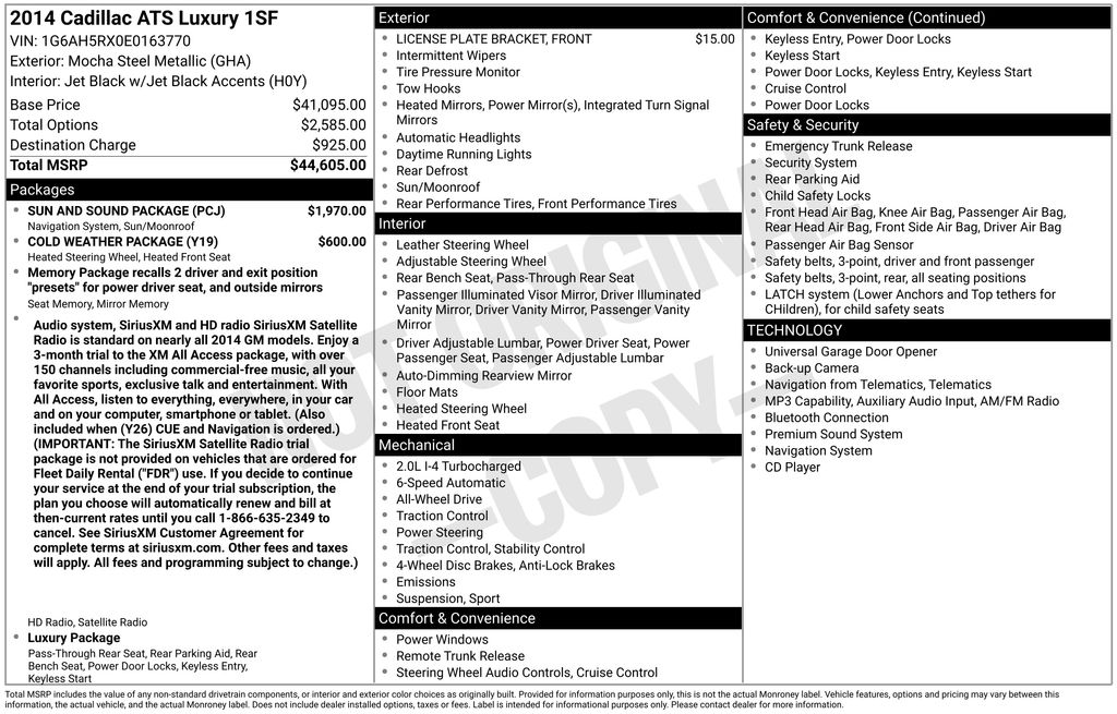 2014 Cadillac ATS 2.0L Turbo Luxury Gray at Stokes Honda North