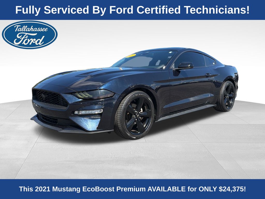 Antimatter Blue Metallic 2021 Ford Mustang EcoBoost Premium Coupe RWD Coupe Rear-Wheel Drive Automatic