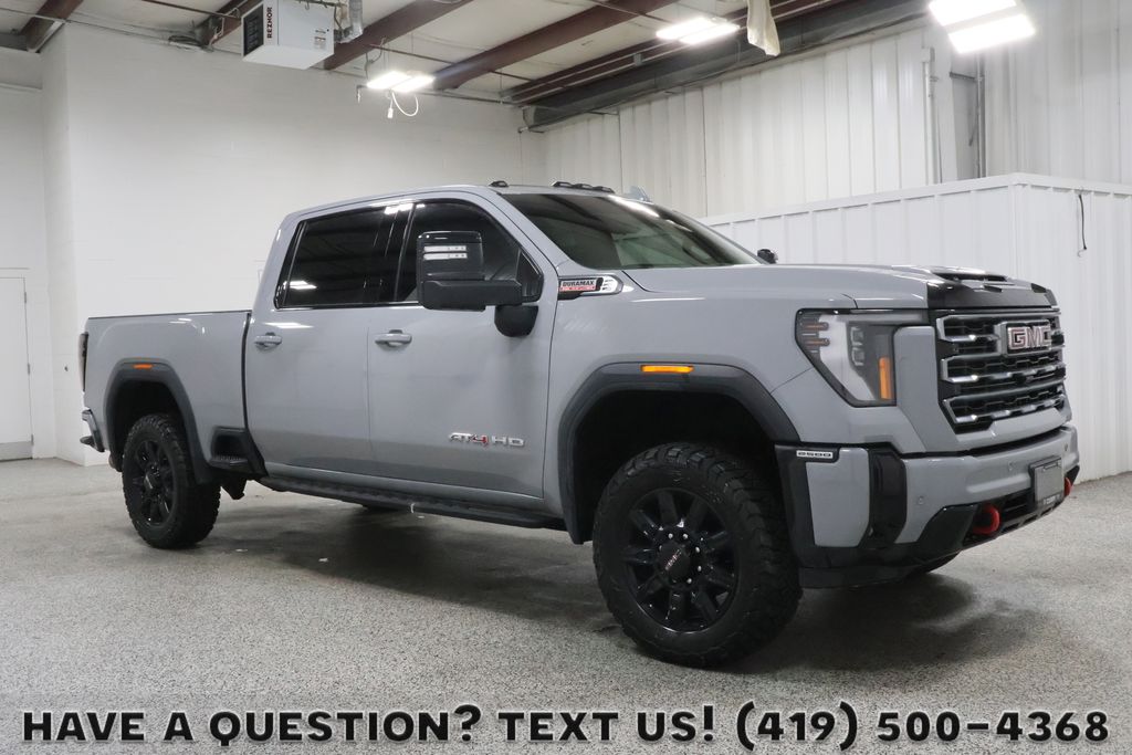 Thunderstorm Gray 2025 GMC Sierra 2500HD AT4 Crew Cab 4WD Pickup Truck Four-Wheel Drive Automatic
