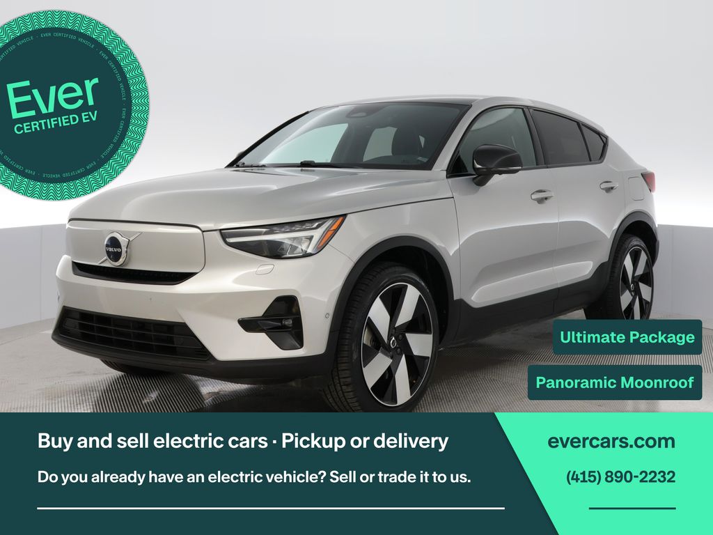 Silver 2023 Volvo C40 Recharge SUV / Crossover All-Wheel Drive 1-Speed Automatic