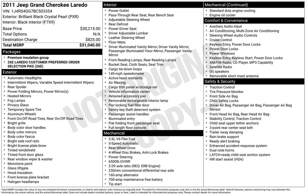2011 Jeep Grand Cherokee Laredo