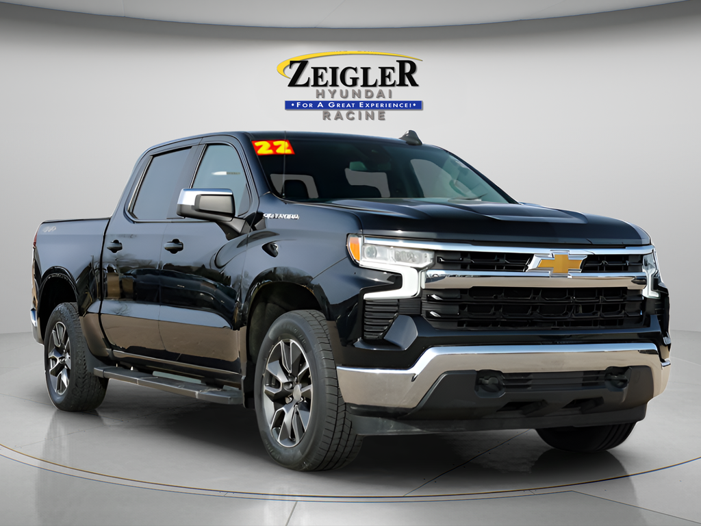 Black 2022 Chevrolet Silverado 1500 LT Crew Cab 4WD Pickup Truck Four-Wheel Drive 8-Speed Automatic