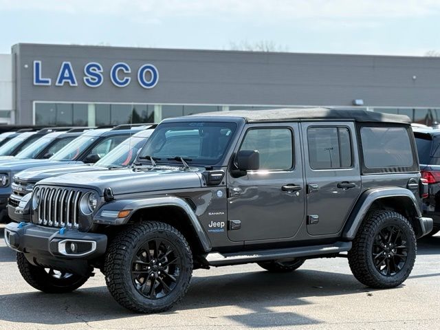Gray (Granite Crystal Metallic Clearcoat) 2022 Jeep Wrangler 4xe Sahara 4WD SUV / Crossover Four-Wheel Drive 8-Speed Automatic