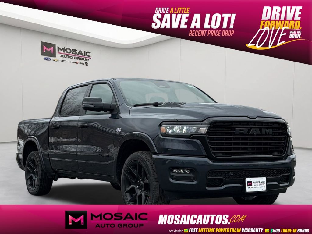 Forged Blue Metallic 2026 RAM 1500 Laramie Crew Cab 4WD Pickup Truck Four-Wheel Drive 8-Speed Automatic