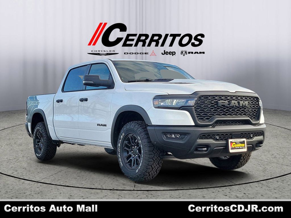 Bright White Clearcoat 2026 RAM 1500 Rebel Crew Cab 4WD Pickup Truck Four-Wheel Drive 8-Speed Automatic