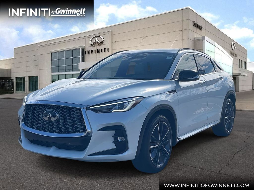 Radiant White 2025 INFINITI QX55 Luxe AWD SUV / Crossover All-Wheel Drive Continuously Variable Transmission