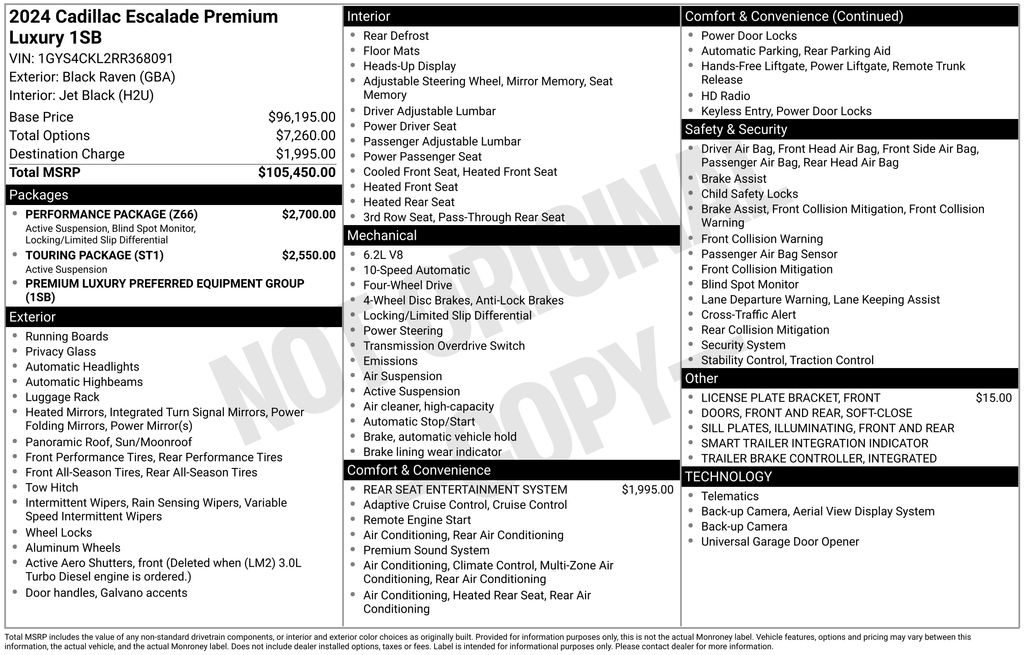 Used Car 2024 Cadillac Escalade  Premium Luxury For Sale Under $90,000 In Austin, Texas