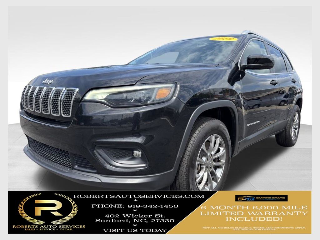 Diamond Black Crystal Pearlcoat 2019 Jeep Cherokee SUV / Crossover Four-Wheel Drive 9-Speed Automatic