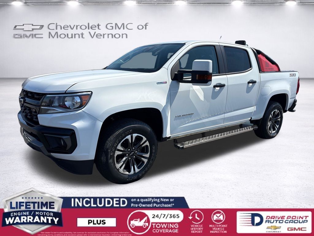 Summit White 2021 Chevrolet Colorado Z71 Crew Cab 4WD Pickup Truck Four-Wheel Drive 6-Speed Automatic