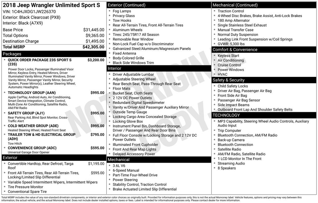 Used Car 2018 Jeep Wrangler  Unlimited Sport S For Sale Under $30,000 In Austin, Texas