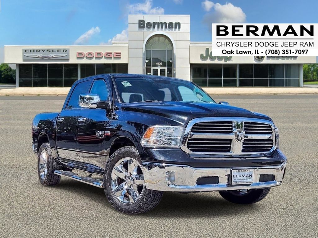 Brilliant Black Crystal Pearlcoat 2017 RAM 1500 Big Horn Crew Cab 4WD Pickup Truck Four-Wheel Drive 8-Speed Automatic