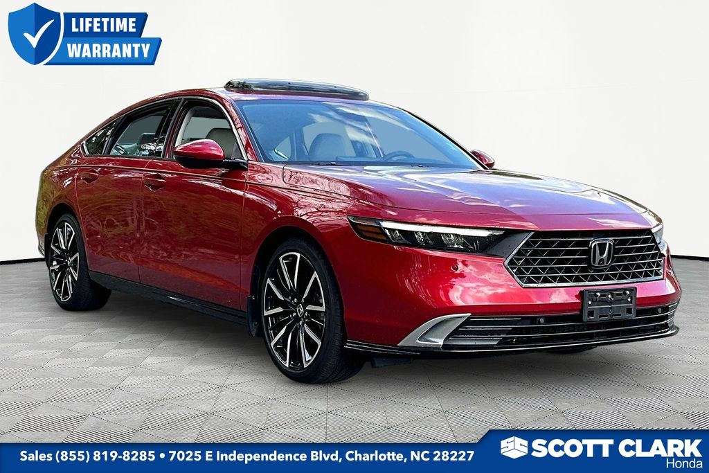 Radiant Red Metallic 2024 Honda Accord Hybrid Touring FWD Sedan Front-Wheel Drive Continuously Variable Transmission