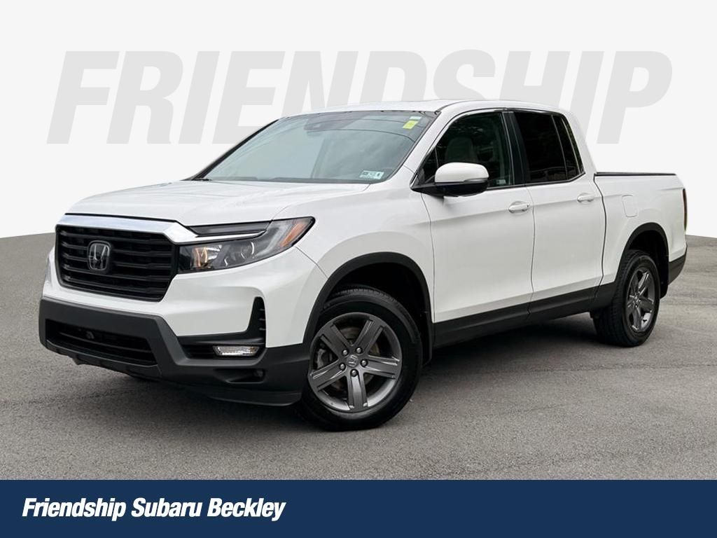 Platinum White 2023 Honda Ridgeline Pickup Truck All-Wheel Drive 9-Speed Automatic