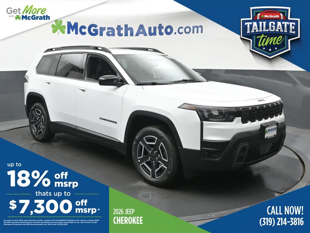 Bright White Clearcoat 2026 Jeep Cherokee SUV / Crossover Four-Wheel Drive Continuously Variable Transmission