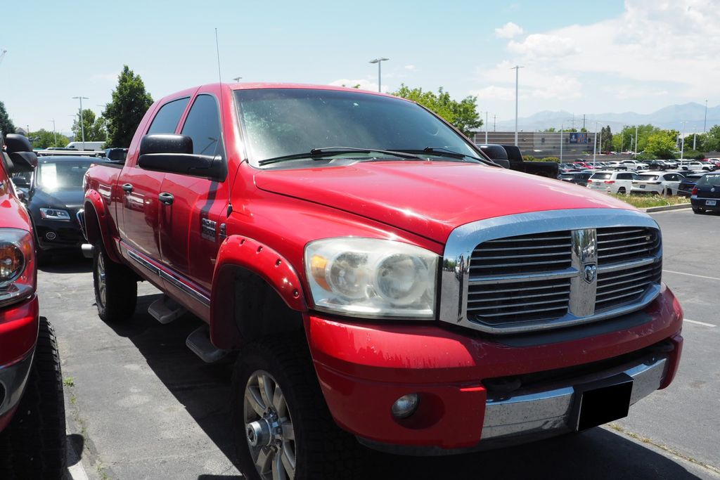 Flame Red 2007 Dodge RAM 3500 Laramie Mega Cab 4WD Pickup Truck Four-Wheel Drive 6-Speed Automatic