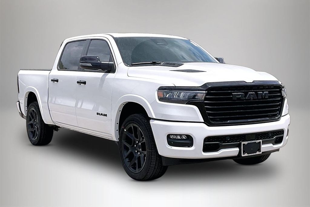 Bright White Clearcoat 2026 RAM 1500 Laramie Crew Cab 4WD Pickup Truck Four-Wheel Drive 8-Speed Automatic