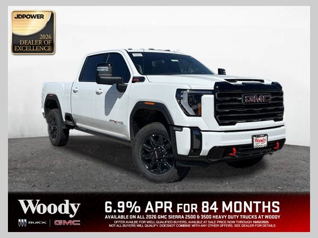 Summit White 2026 GMC Sierra 2500HD Pickup Truck Four-Wheel Drive Automatic