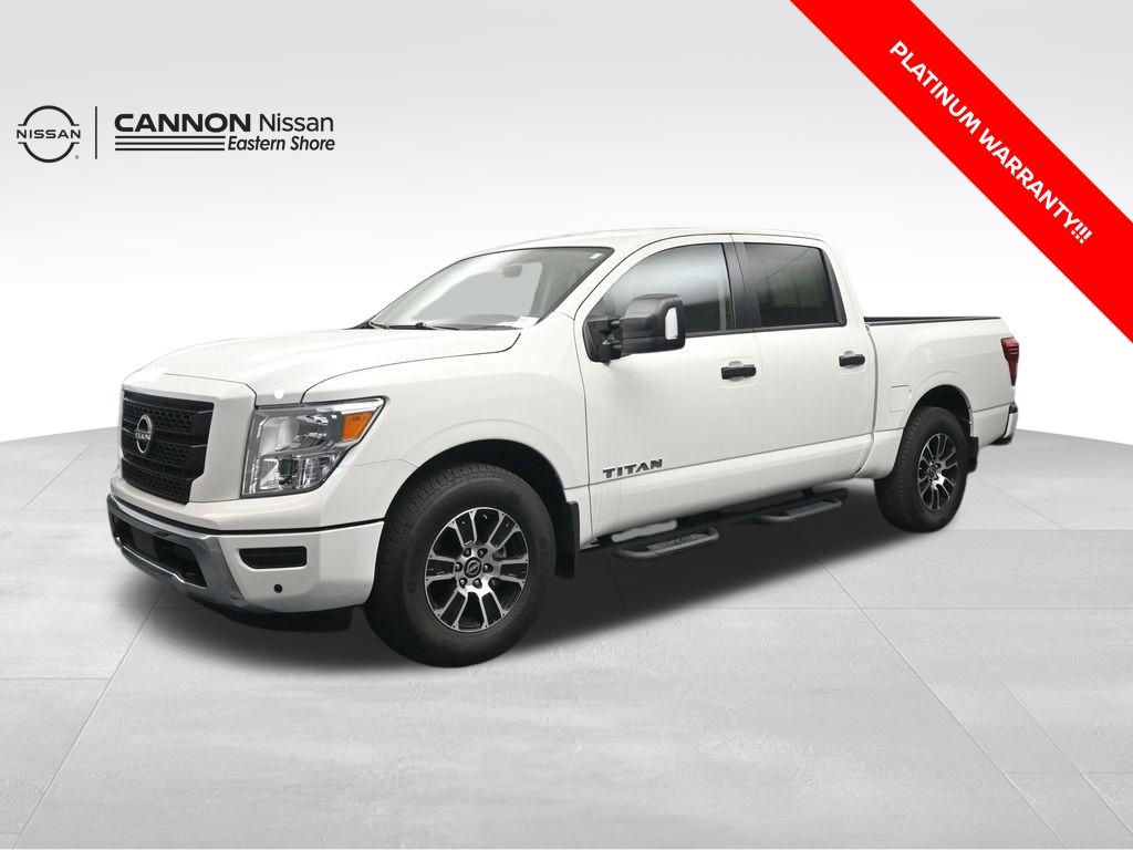 Glacier White 2024 Nissan Titan SV Crew Cab RWD Pickup Truck 4X2 9-Speed Automatic