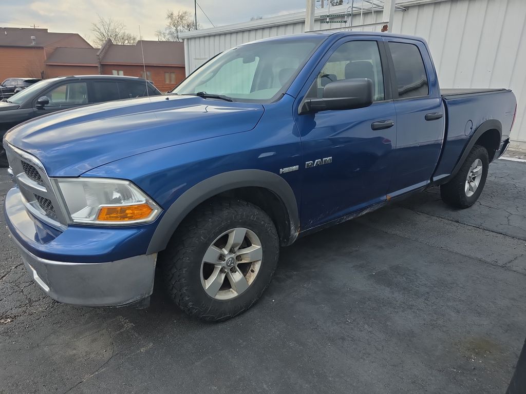 Deep Water Blue Pearlcoat 2010 Dodge RAM 1500 SLT Quad Cab 4WD Pickup Truck Four-Wheel Drive 5-Speed Automatic