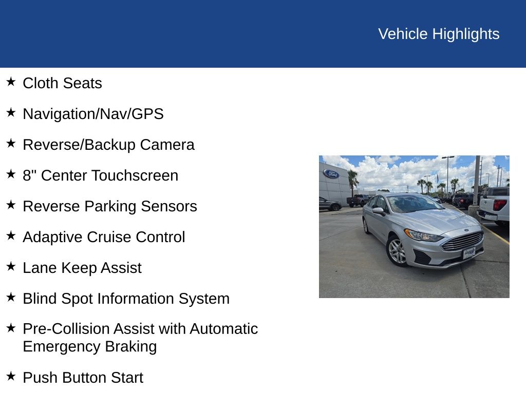2019 Ford Fusion Hybrid SE