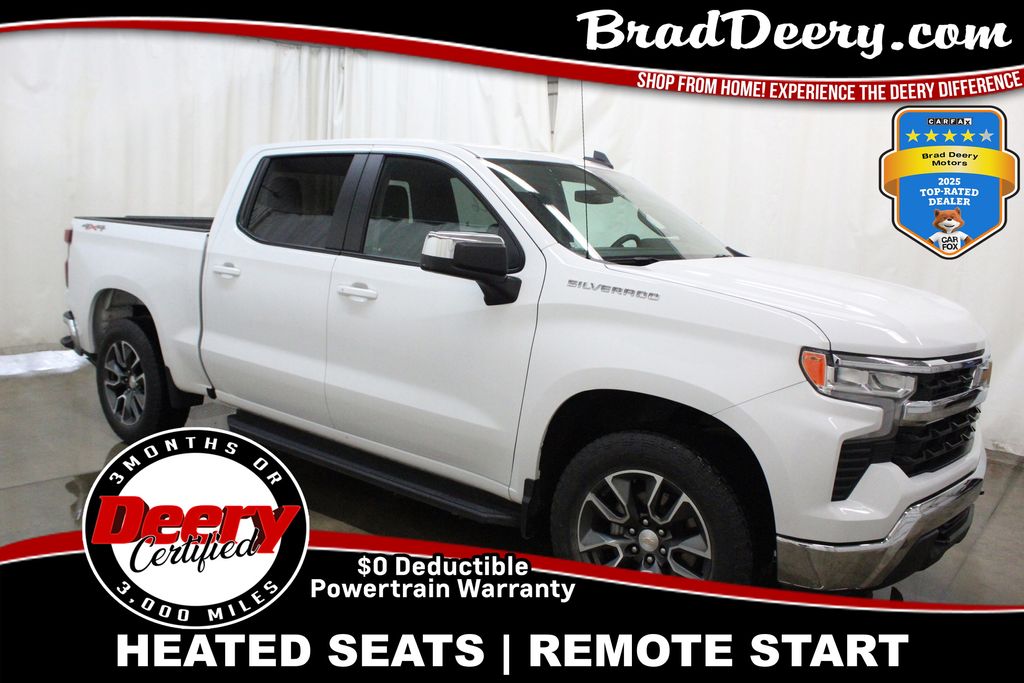 Summit White 2024 Chevrolet Silverado 1500 LT Crew Cab 4WD Pickup Truck Four-Wheel Drive 8-Speed Automatic