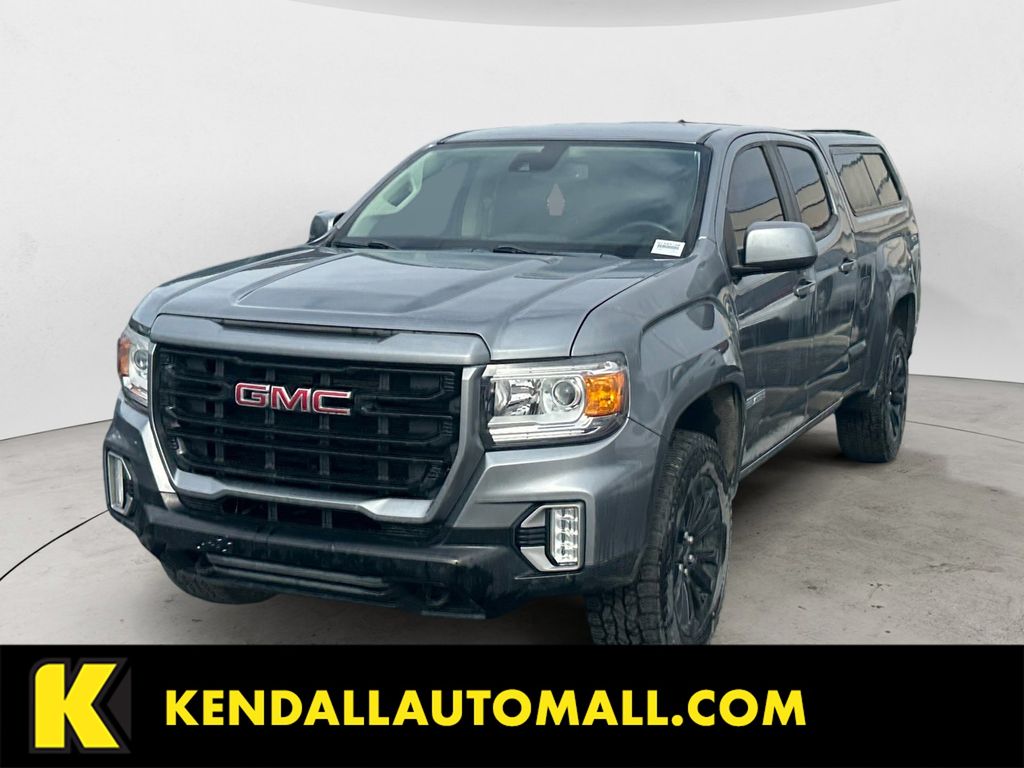 Gray (Satin Steel Metallic) 2021 GMC Canyon Elevation Crew Cab 4WD Pickup Truck Four-Wheel Drive 8-Speed Automatic