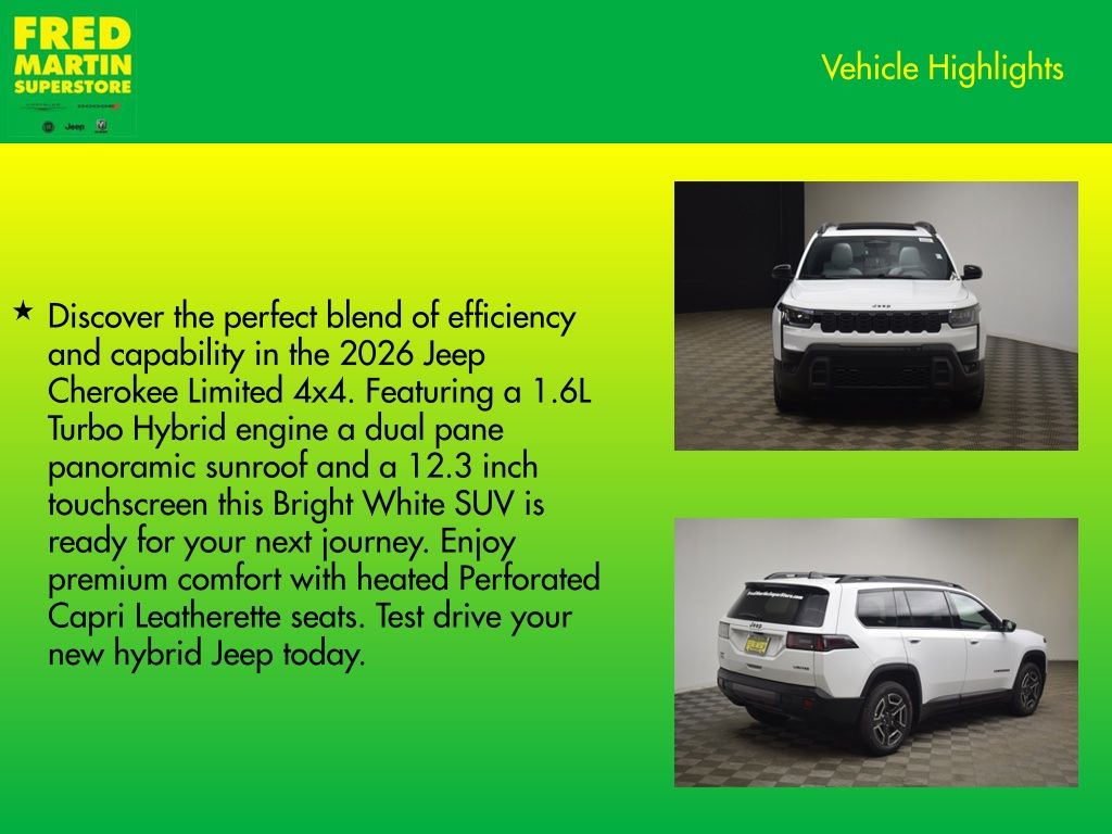 new 2026 Jeep Cherokee car, priced at $38,795