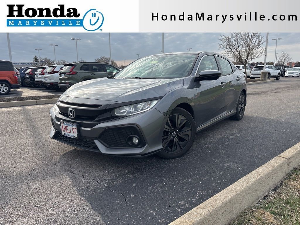 Gray (Modern Steel Metallic) 2018 Honda Civic Hatchback EX FWD Hatchback Front-Wheel Drive Continuously Variable Transmission
