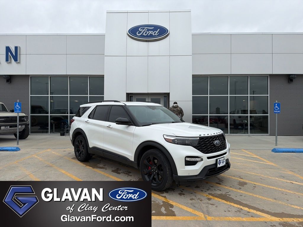 Star White Metallic Tri-Coat 2023 Ford Explorer ST AWD SUV / Crossover All-Wheel Drive Automatic
