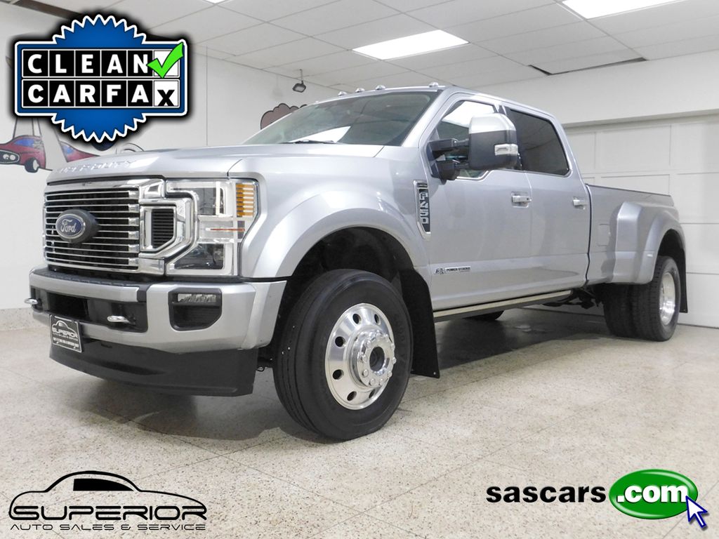 Iconic Silver Metallic 2021 Ford F-450 Super Duty Pickup Truck Four-Wheel Drive Automatic