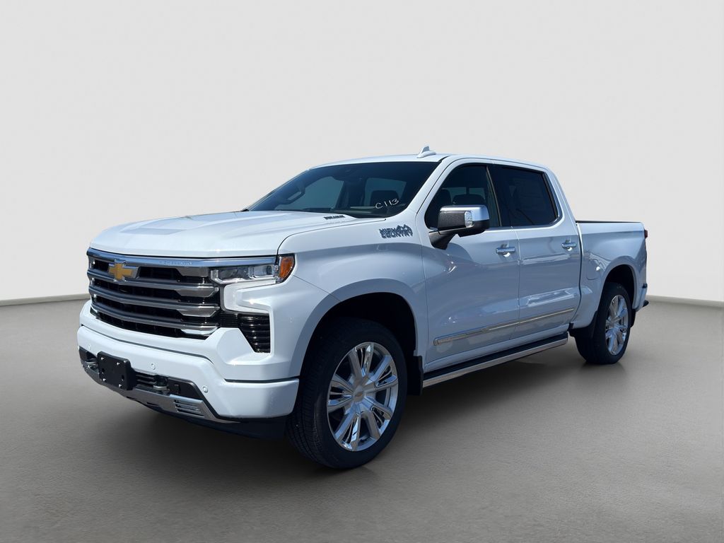 Polar White Tricoat 2026 Chevrolet Silverado 1500 High Country Crew Cab 4WD Pickup Truck Four-Wheel Drive Automatic