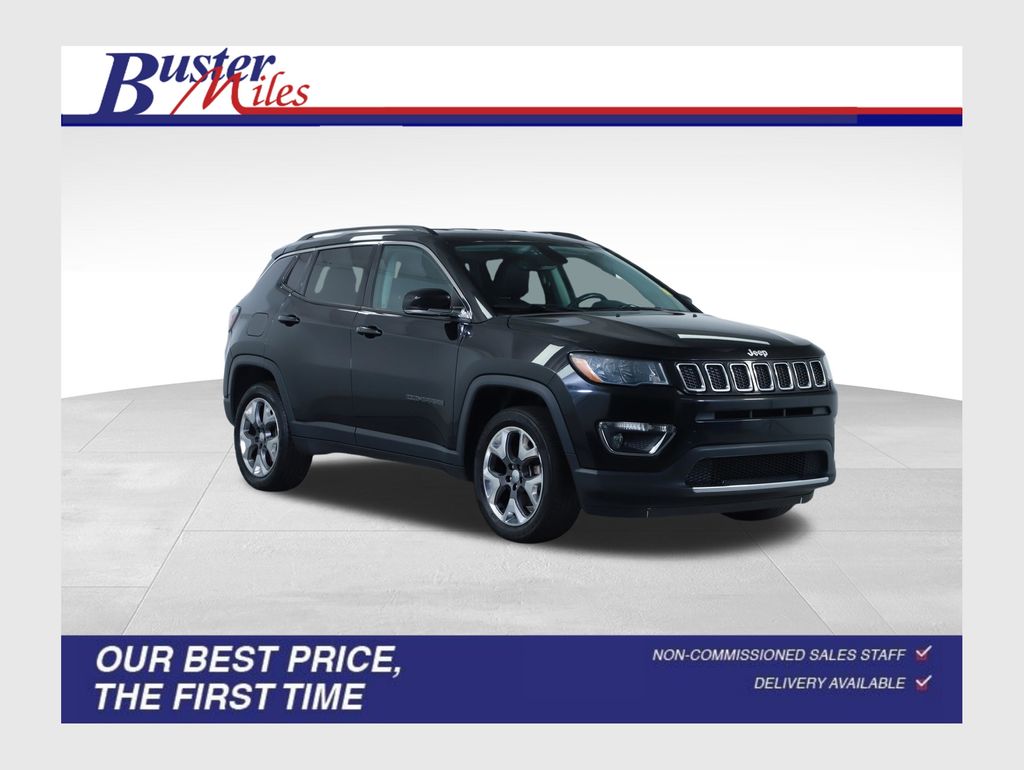 Diamond Black Crystal Pearlcoat 2020 Jeep Compass SUV / Crossover Four-Wheel Drive 9-Speed Automatic