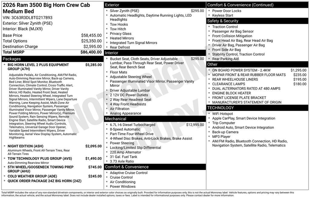 New 2026 Silver Ram Big Horn image 4